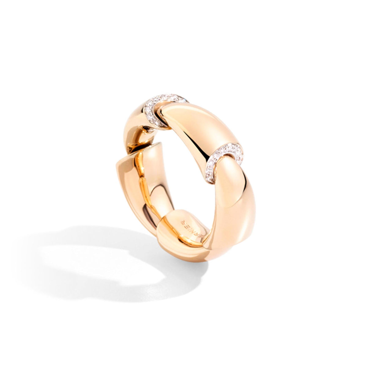 Bezel Rig Calla Midi Ring, 3 diamond bezels – Vhernier